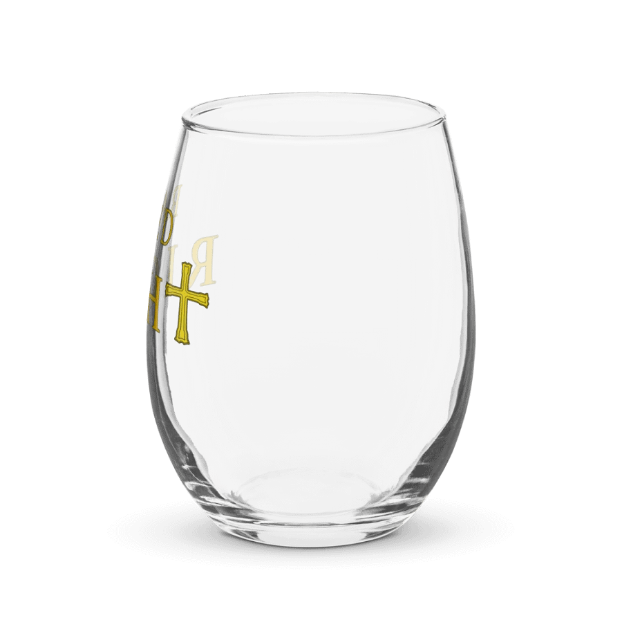 Raised Right Cross Stemless Wine Glass product image (3)
