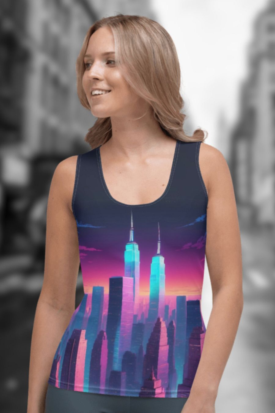Vaporwave New York City All Over Print Tank Top product image (1)