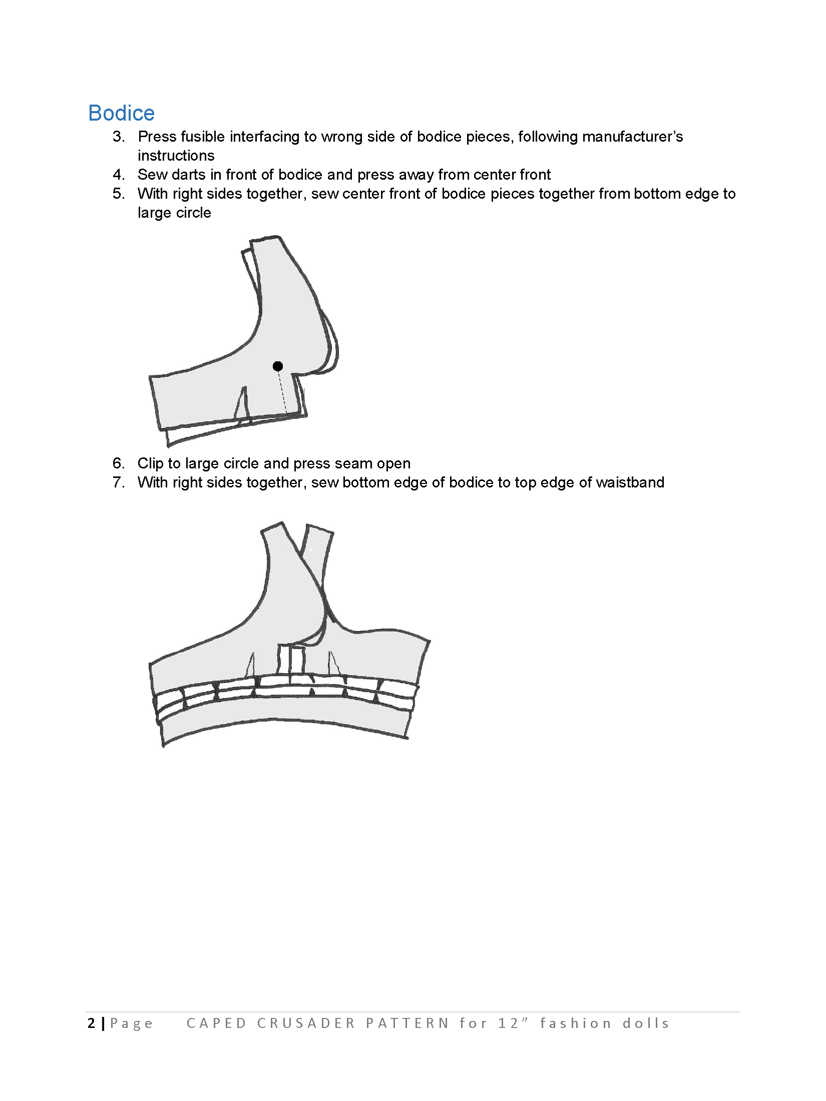 Caped Crusader sewing pattern for 12" fashion dolls product image (3)