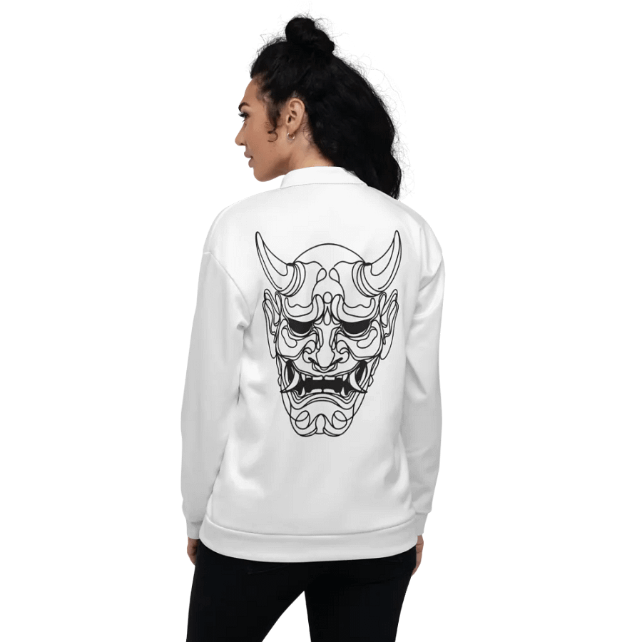 Line Art Oni Mask Bomber Jacket product image (3)