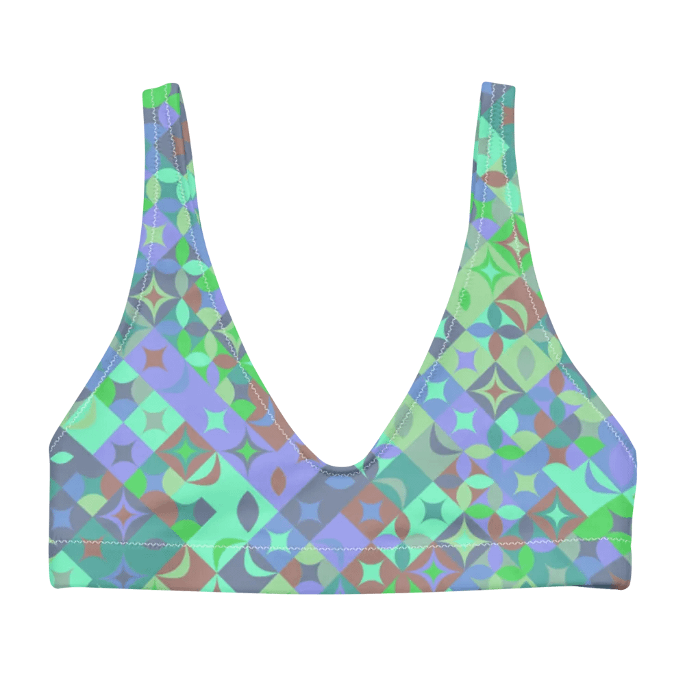 Colorful Vector Patterns Design Padded Bikini Top - v11 product image (4)