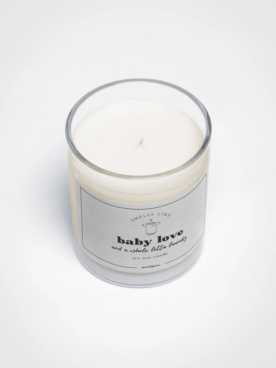 Baby Love & A Whole Lotta Laundry – New Parent Soy Candle, Funny Baby Gift product image (3)