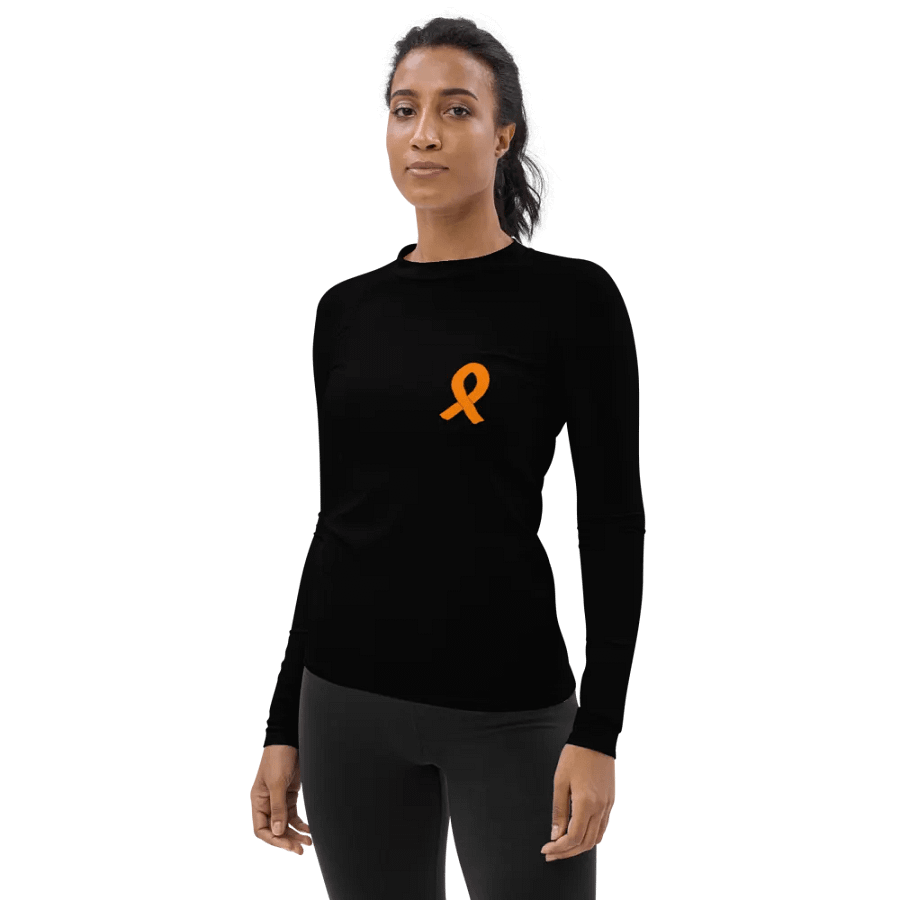 Women's Rash Guard - Black - Cancer Awareness Orange Ribbon product image (12)