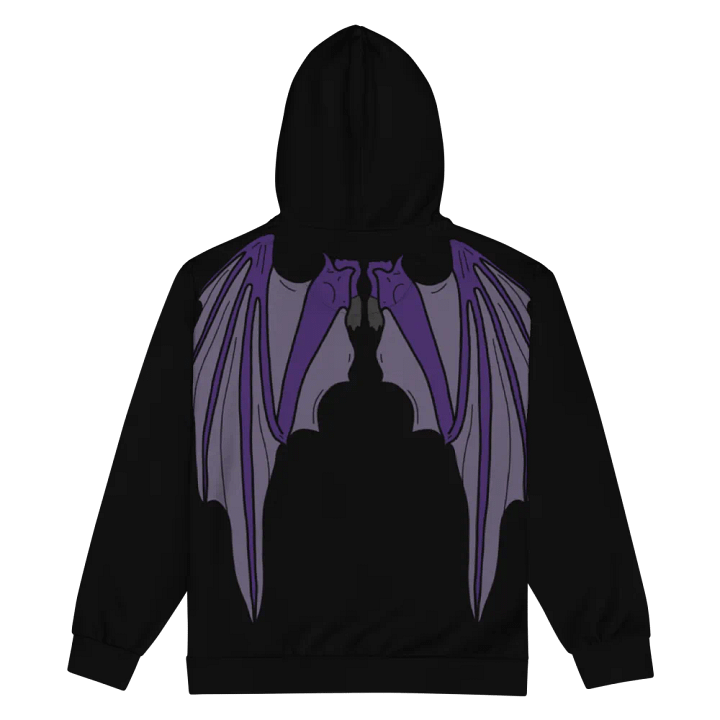 Demon wings zip up hoodie product image (2)