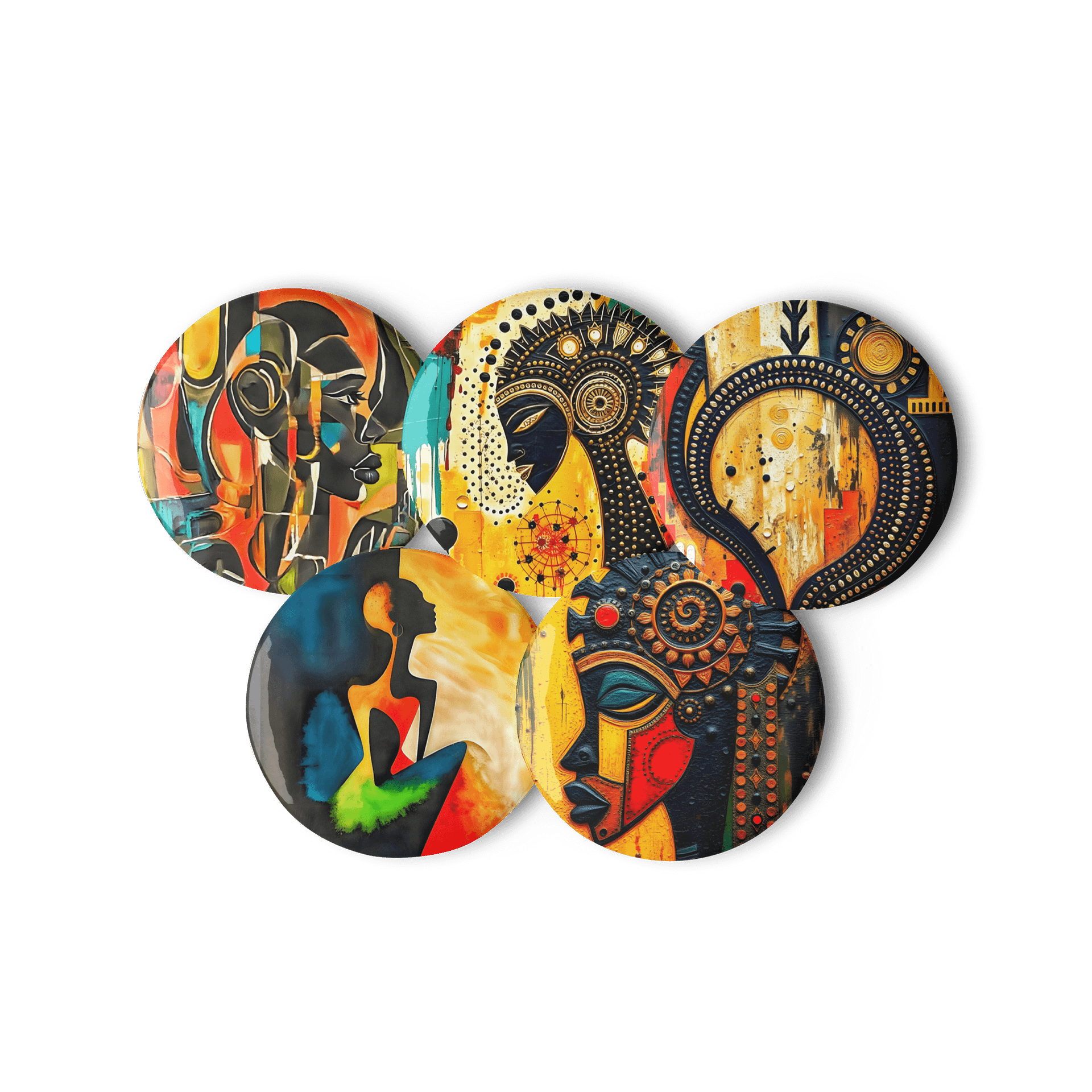 Abstract Ancestral Meditation Art Pin Button Set product image (2)