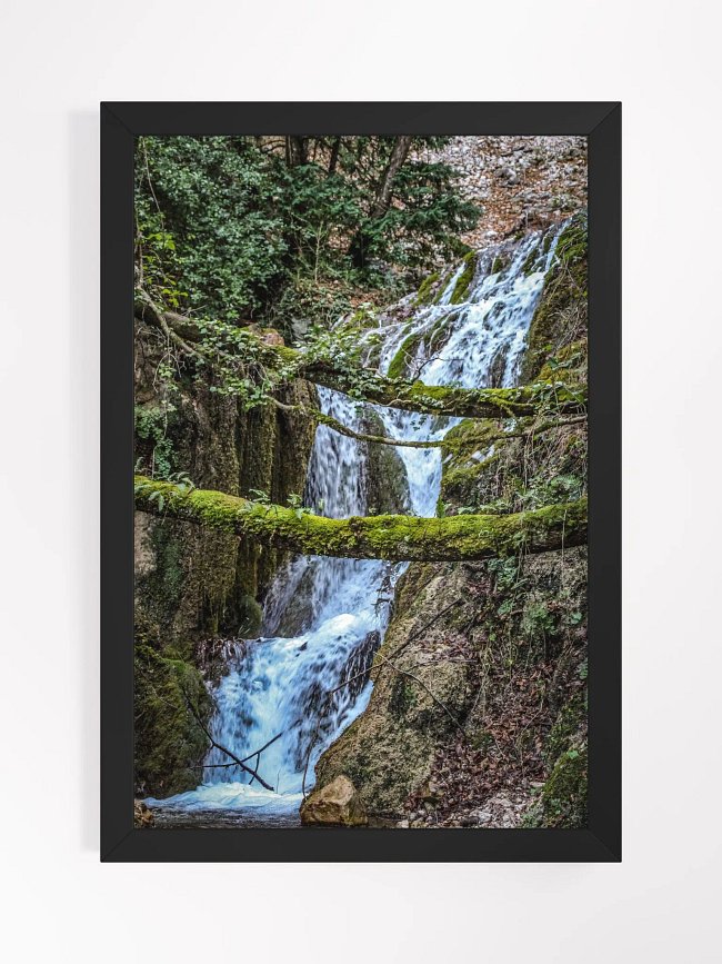 PRINT FINE ART - LAKE, RIVER AND WATERFALL