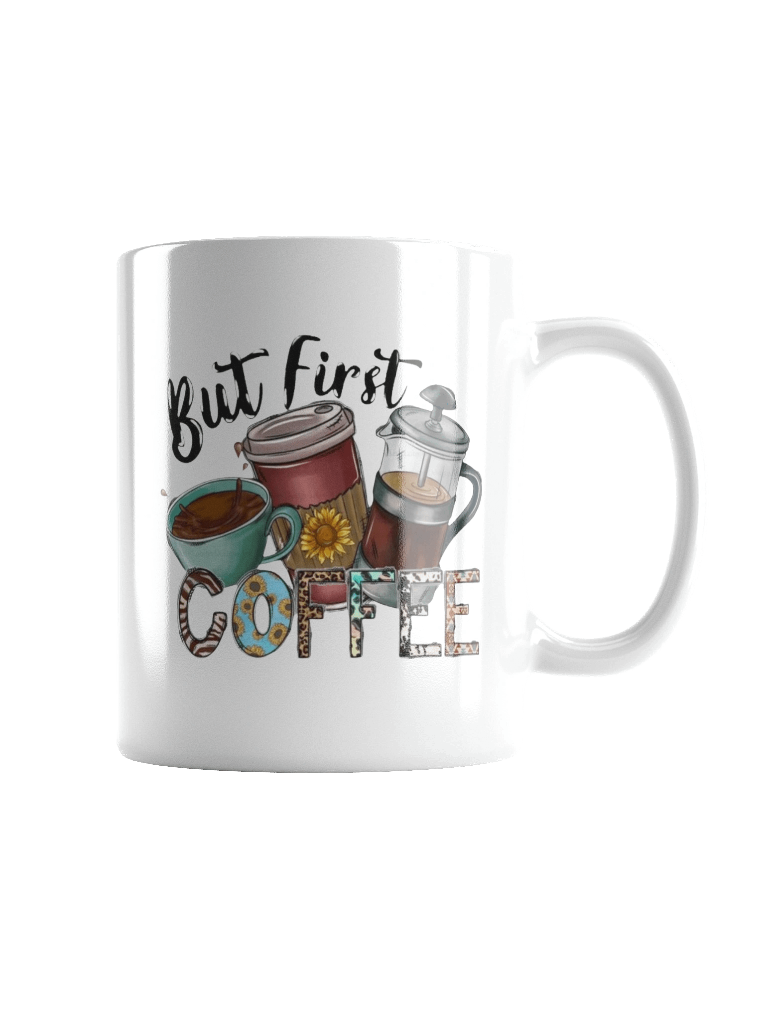 But First Coffee White Glossy Mug product image (1)