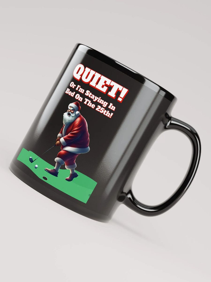 Quiet - Santa Claus Golfing Black Mug product image (7)