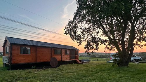 Home sweet home ♥️ 

It’s been one year this month since we picked out our tiny home from @lancasterlogcabins and today we fi...