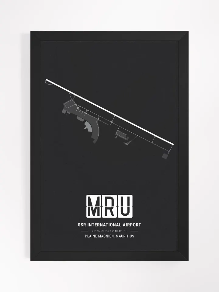 Framed Airport MRU Premium Map On Matt Paper product image (1)