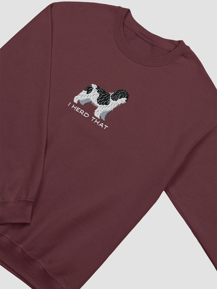 I Herd That Sweatshirt (Embroidered) of a Spanish Water Dog(Black & White) product image (6)