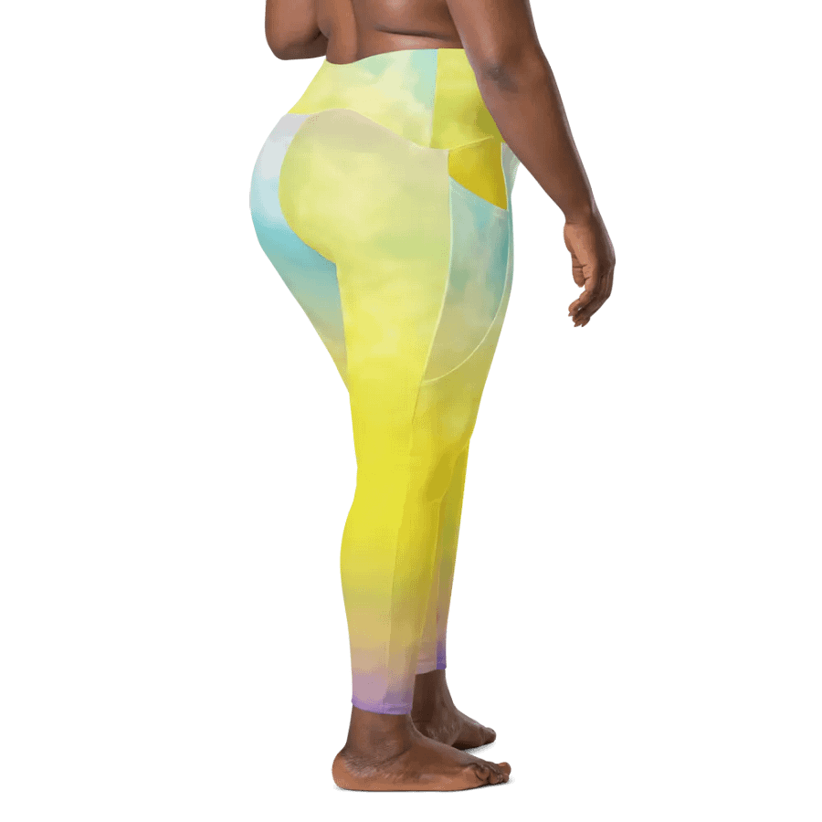Blur cloud rainbow Design Leggings with Pocket - V9 product image (3)