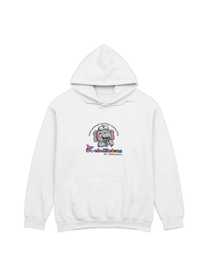 Rebellicious Laughing Rebelphant Hoodie Black Text product image (18)