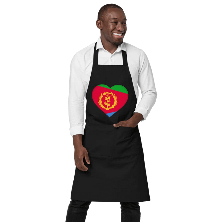 Eritrean Heart Flag Organic Cotton Apron product image (1)