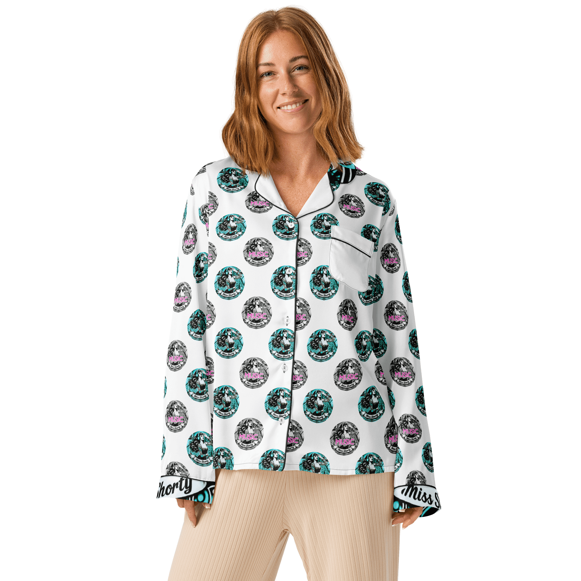 Polka Dot Long Sleeve Pajama Shirt product image (1)