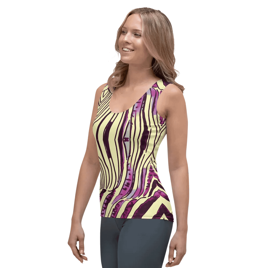 Zebra Design Collection - Pink and Yellow - All-Over Print Women's Tank Top product image (3)