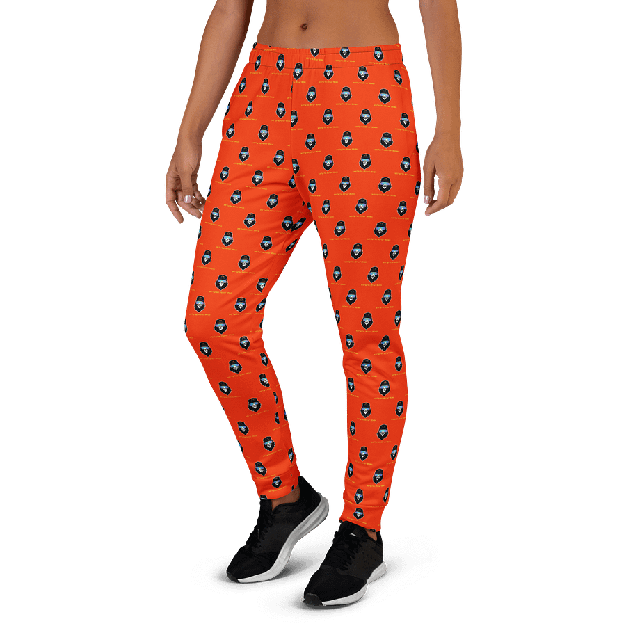 Synthsquatch Fitness Bigfoot Monogram Logo All-Over Print Women's Joggers (Neon Orange) product image (3)
