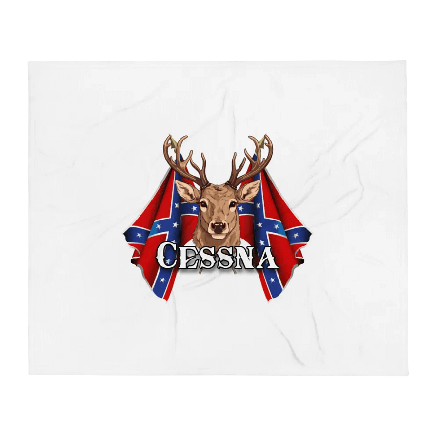"Cessna" Last Name Rebel Redneck Deer - Throw Blanket product image (1)