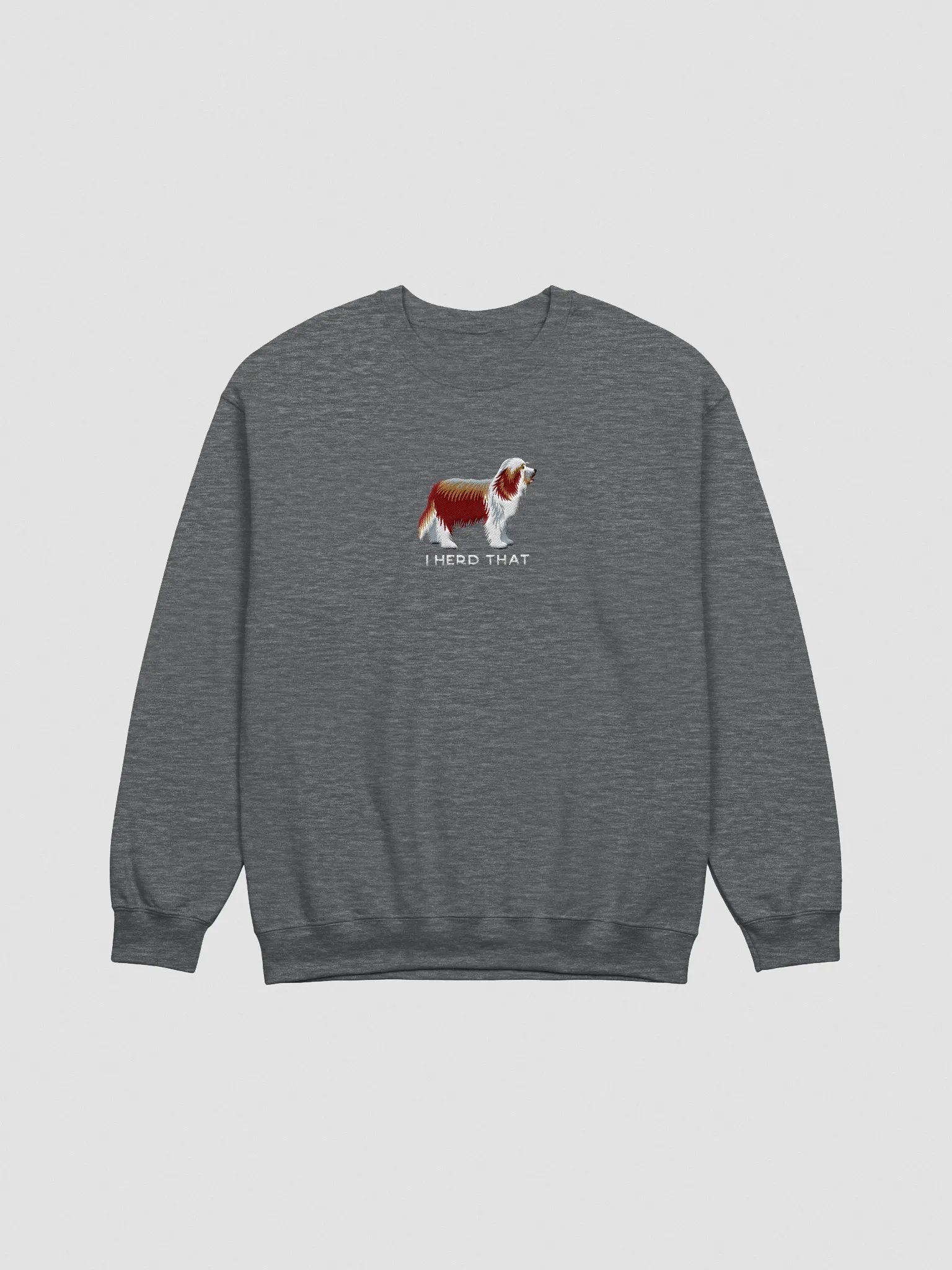 I Herd That Sweatshirt (Embroidered) of a Bearded Collie(Red & White) product image (3)