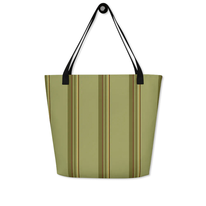 Simple Green Stripes on Large Tote Bag product image (1)