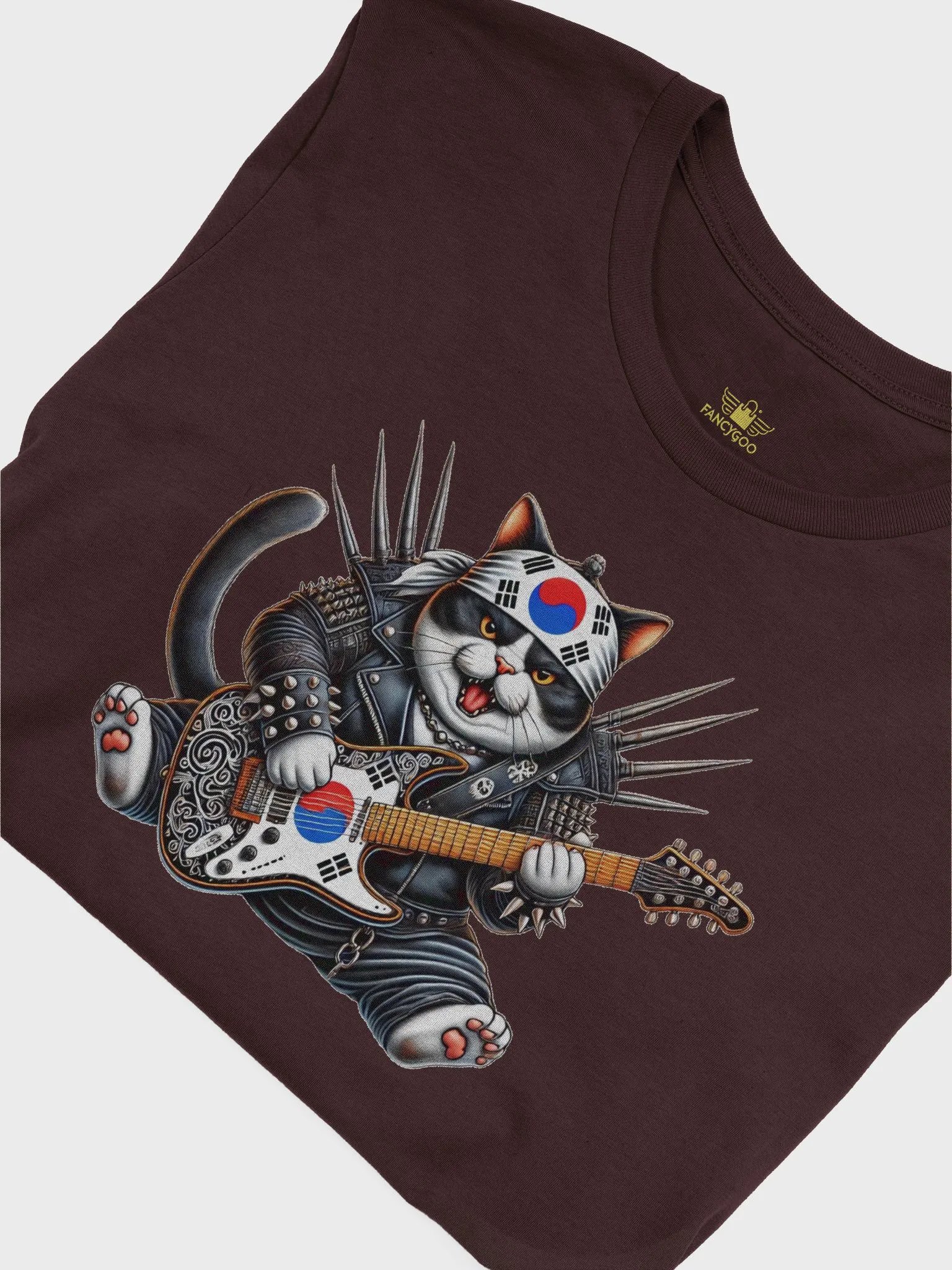 Korean Unisex Heavy Metal Electric Guitar Wings T-Shirt product image (10)