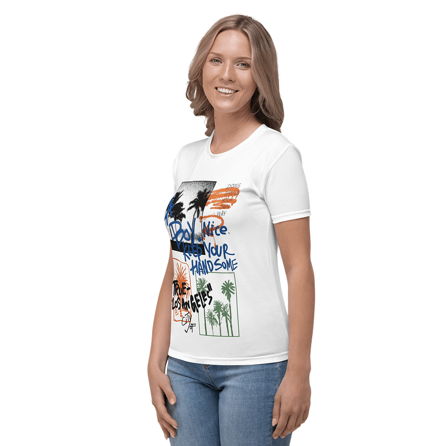 Women's Crew Neck T-Shirt Palm Three All-Over Print product image (3)