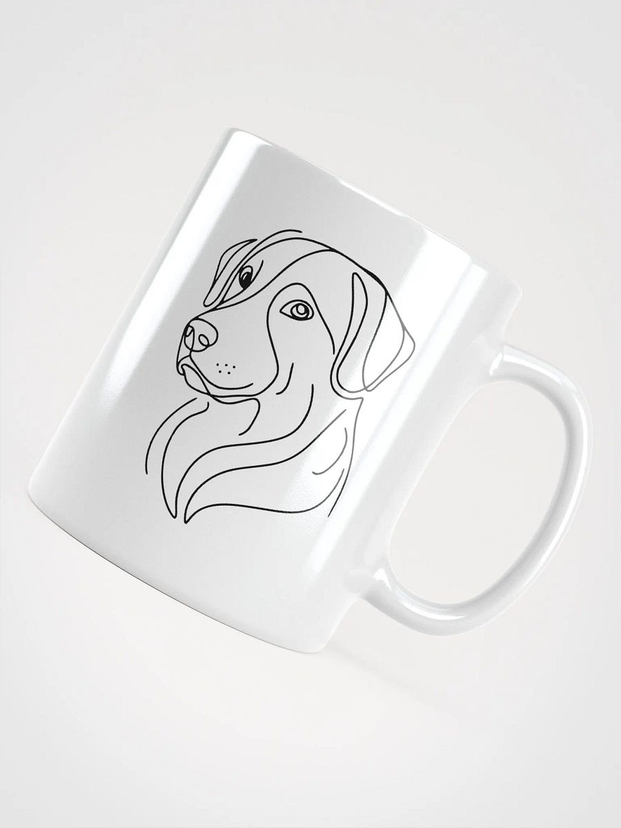 Minimalist Dog Line Art Mug - White Glossy Mug product image (3)