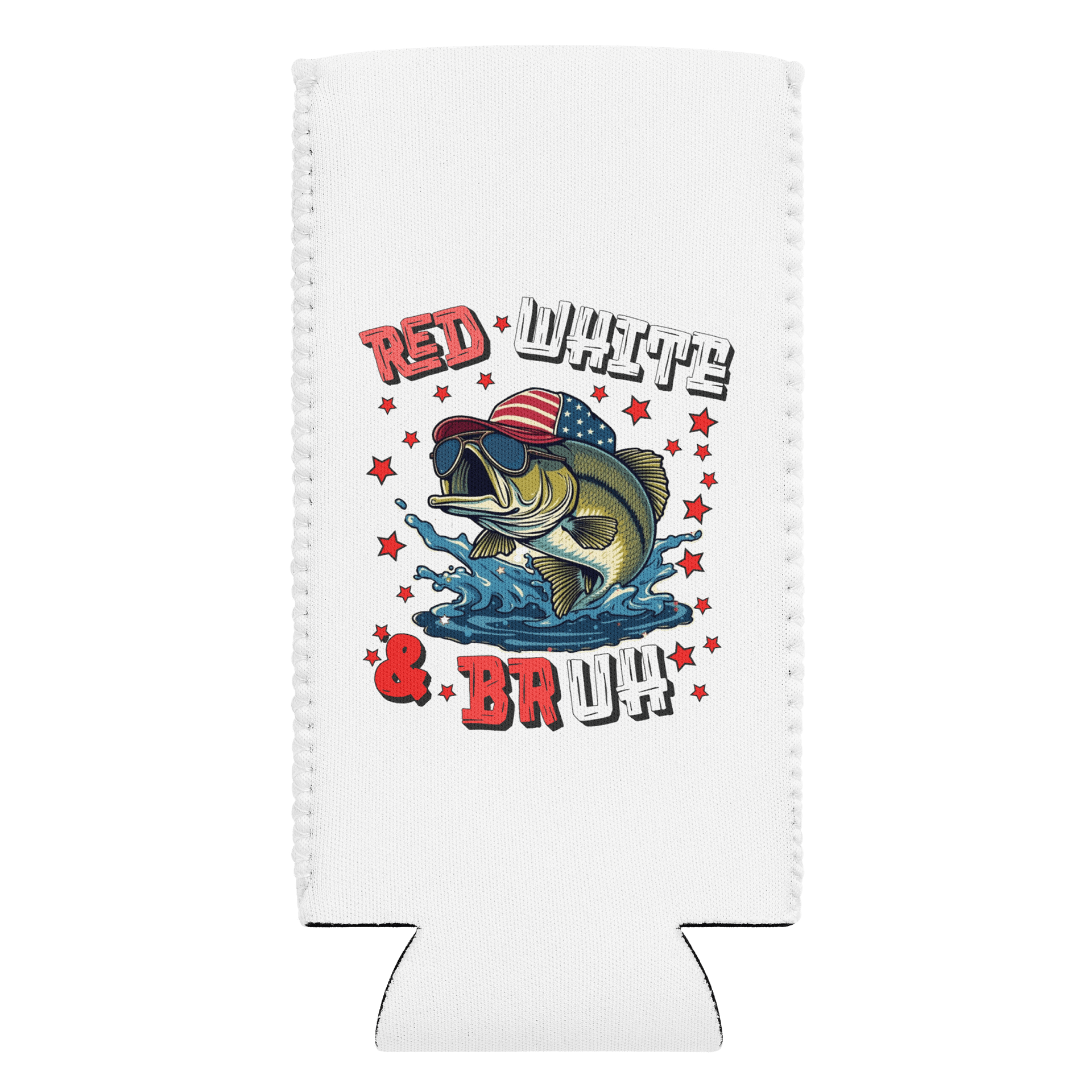 Red White And Bruh Cool Patriotic Can Cooler product image (1)