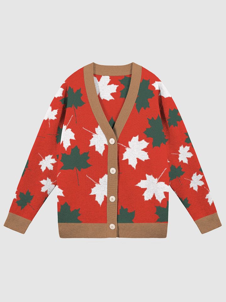 Maple Leaves Jacquard Knit Cardigan product image (2)