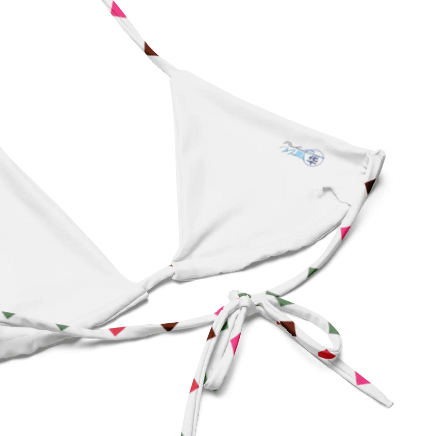 Colorful Square Pattern Design String Bikini Top - v6 product image (3)