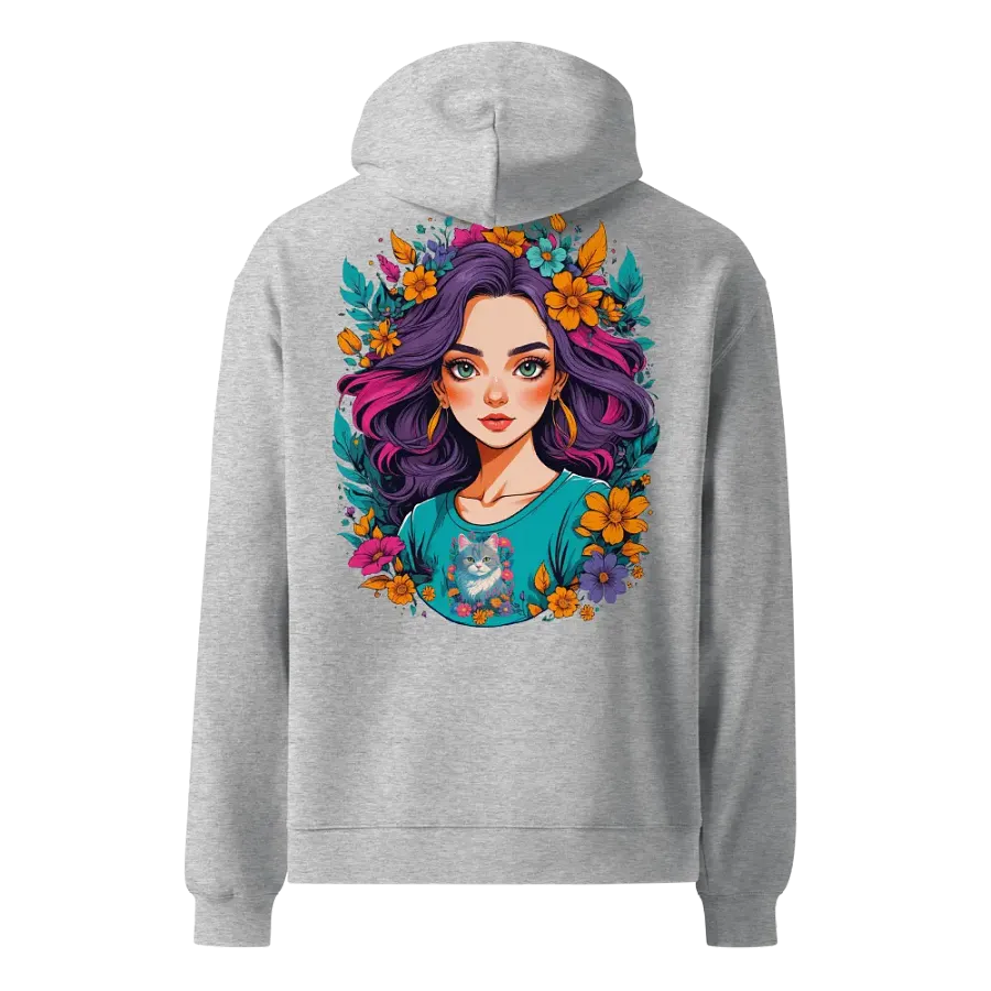 Bloomcore Flower Girl - Premium Hoodie - Athletic Heather - v2 - Back Printed Design product image (1)