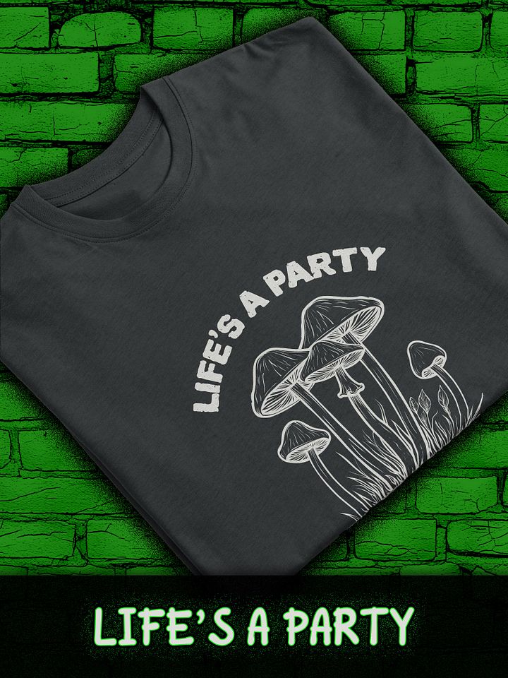 LIFE'S A PARTY JUST ADD MUSHROOMS Men's Premium Heavyweight Tee product image (2)