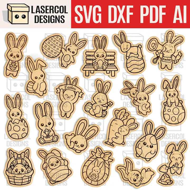 Easter Cutouts/Paint Kit Set 3 & Set 4 - Laser Cut Files product image (1)