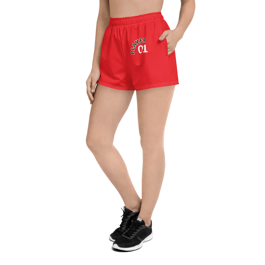 PLAYER 01 Red Stylized Women's Athletic Shorts product image (8)