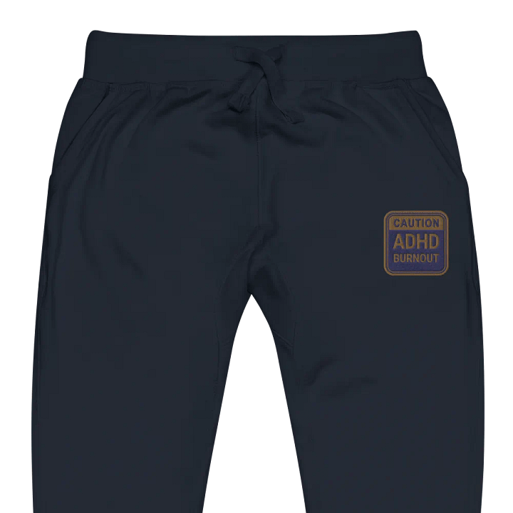 CAUTION: ADHD BURNOUT (belle design) embroidered unisex joggers product image (1)