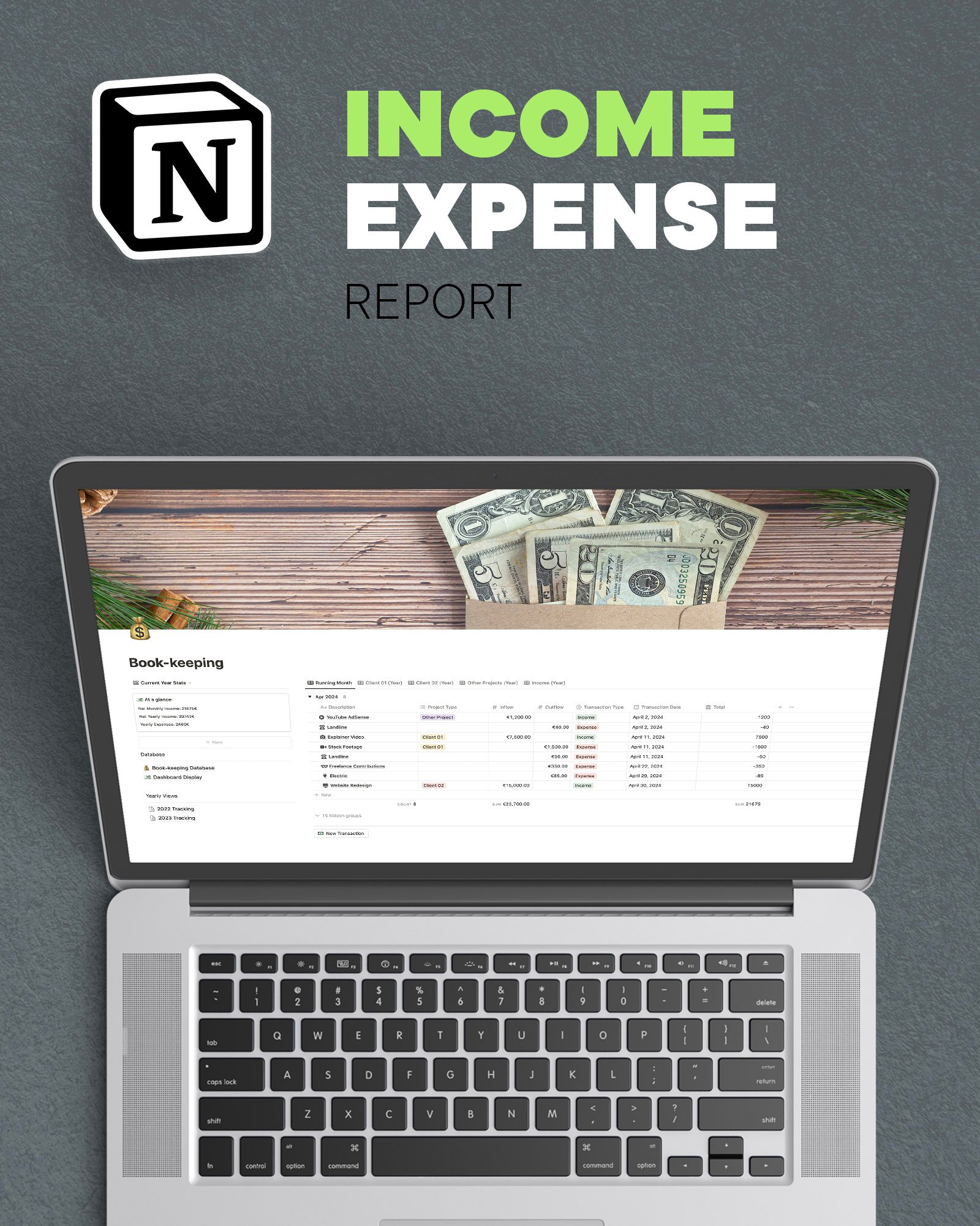 Income | Expense Report (Notion Template) product image (3)