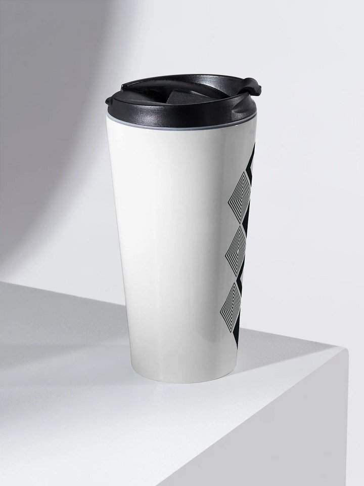 Black and white triangle design Stainless Steel Travel Mug product image (2)