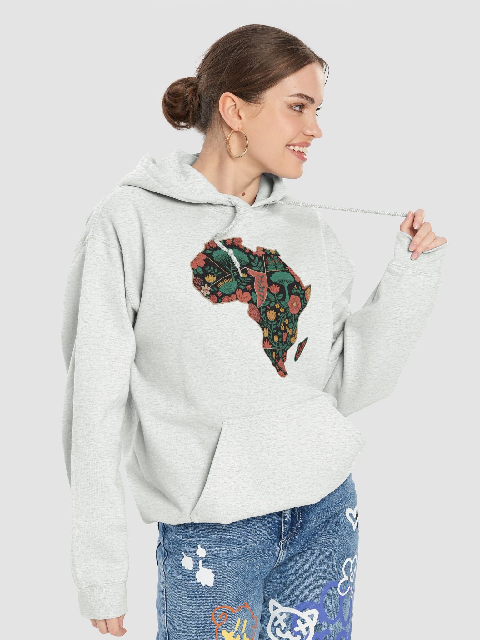 Map of Africa Floral Flower Design Hoodie product image (66)
