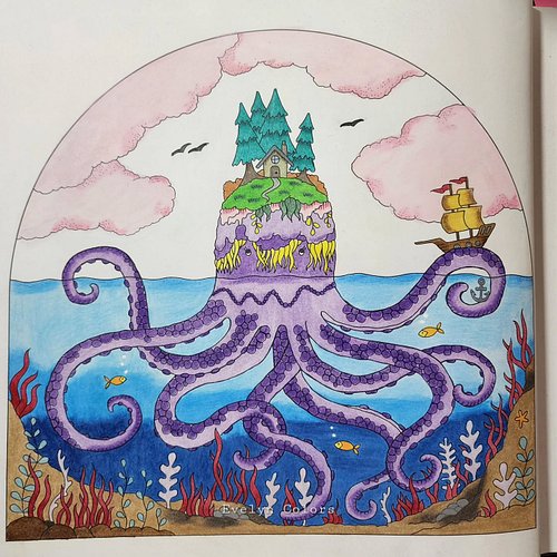 The Octopus 🐙 in Magical Worlds by Johanna Basford.

#derwentcoloursoft #derwentcoloursoftpencils #derwentmetallicpencils #sa...