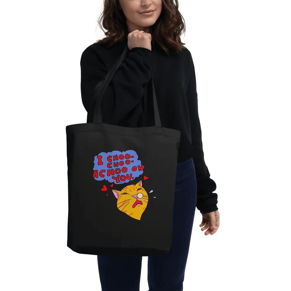 Achoo on You Orange Cat Totebag / Black-Oyster product image (4)