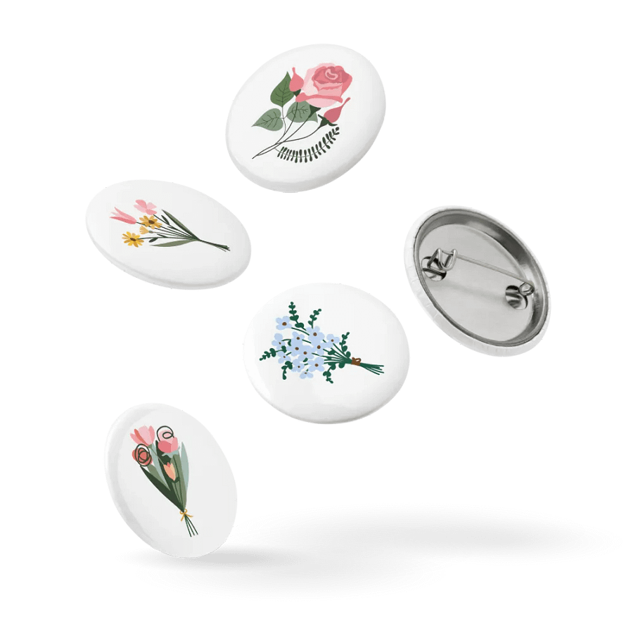 Set of Pin Buttons (floral) product image (14)