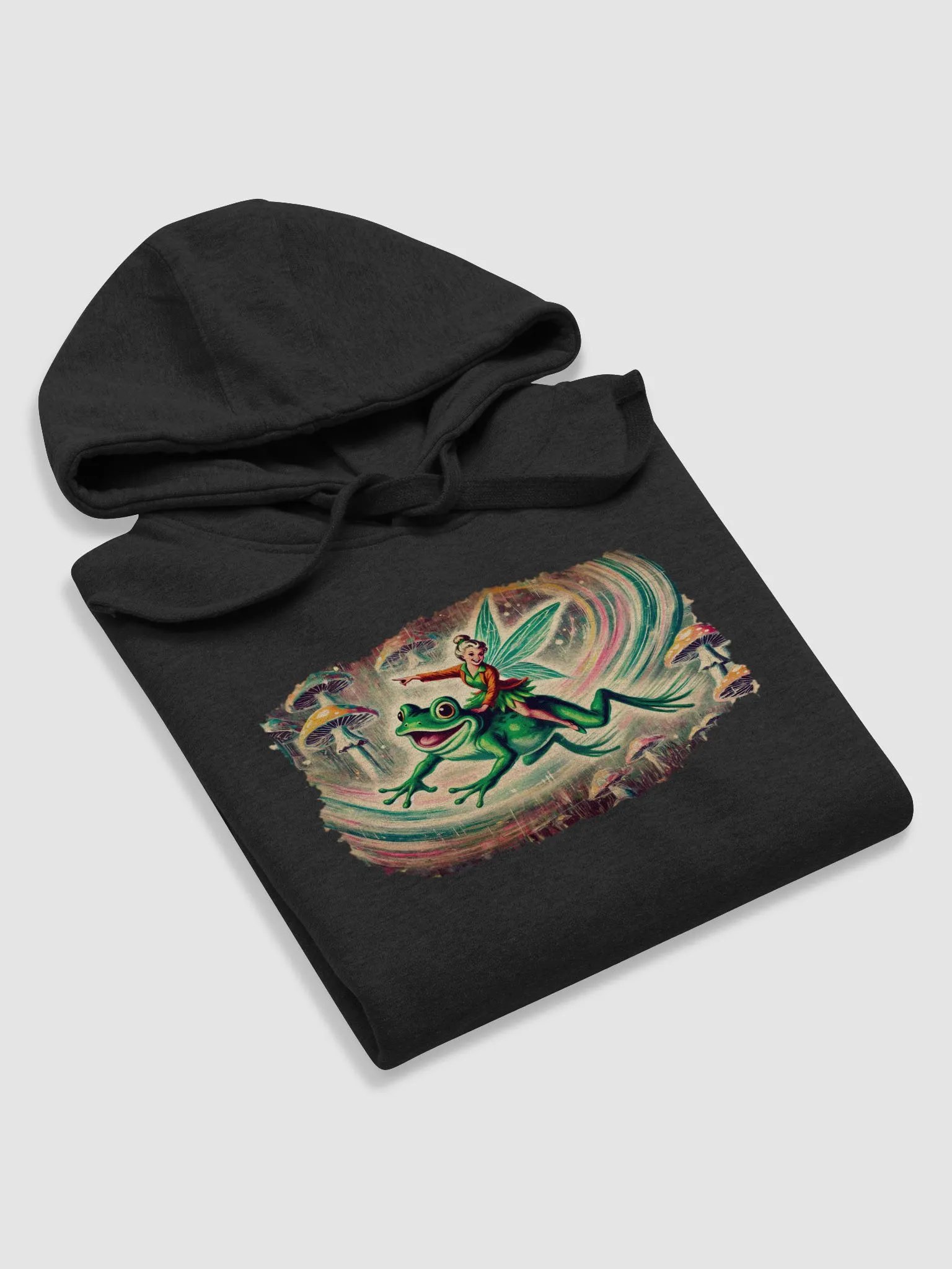 Whimsical Fairy and Frog Premium Unisex Hoodie product image (5)