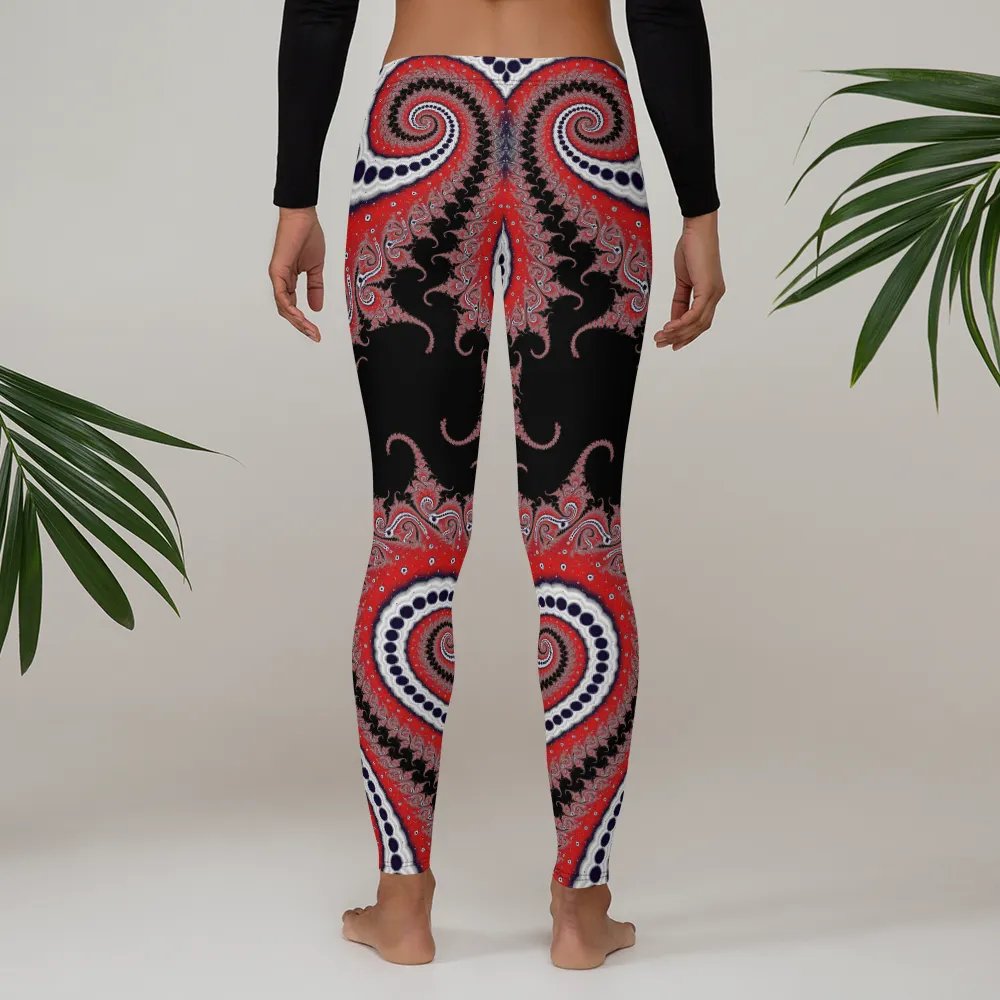 Fractal Leggings - Red Velvet Goth product image (6)