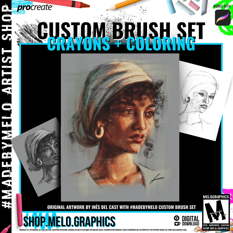 Crayons & Coloring Procreate Brush Set | #MadeByMELO product image (2)