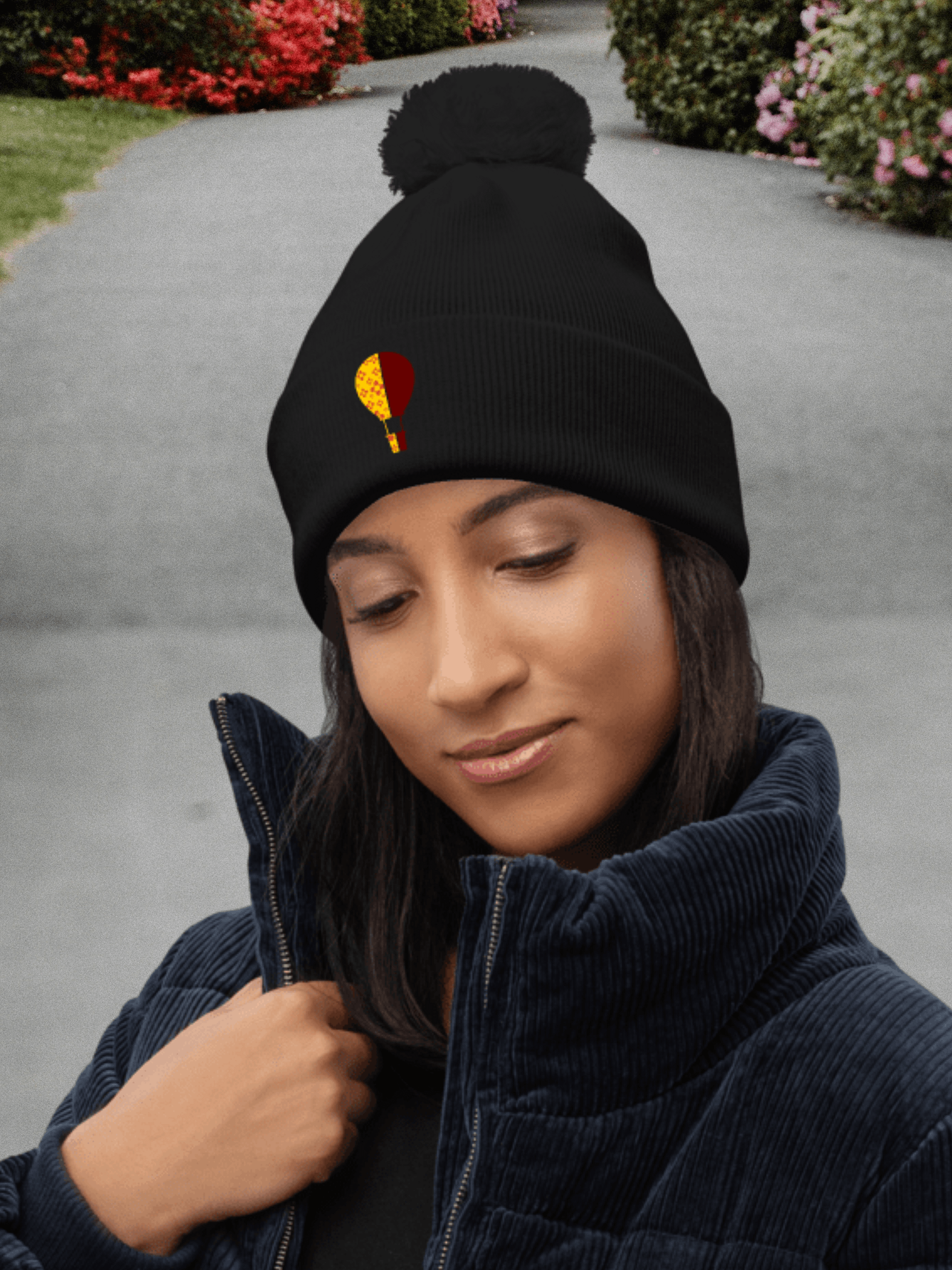 Zia Symbols Hot Air Balloon Pom-Pom Beanie product image (3)