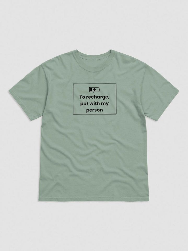 Embroidered T-Shirt - To Recharge, Put with my person - Black product image (12)