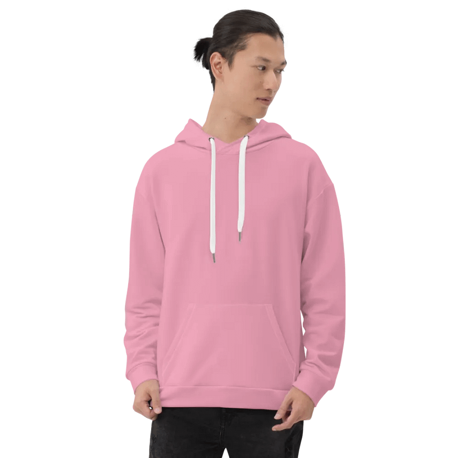 Plain Bubblegum Pink Soft Summer Unisex Recycled Polyester Heavyweight Premium Hoodie by Treasure Pie product image (9)