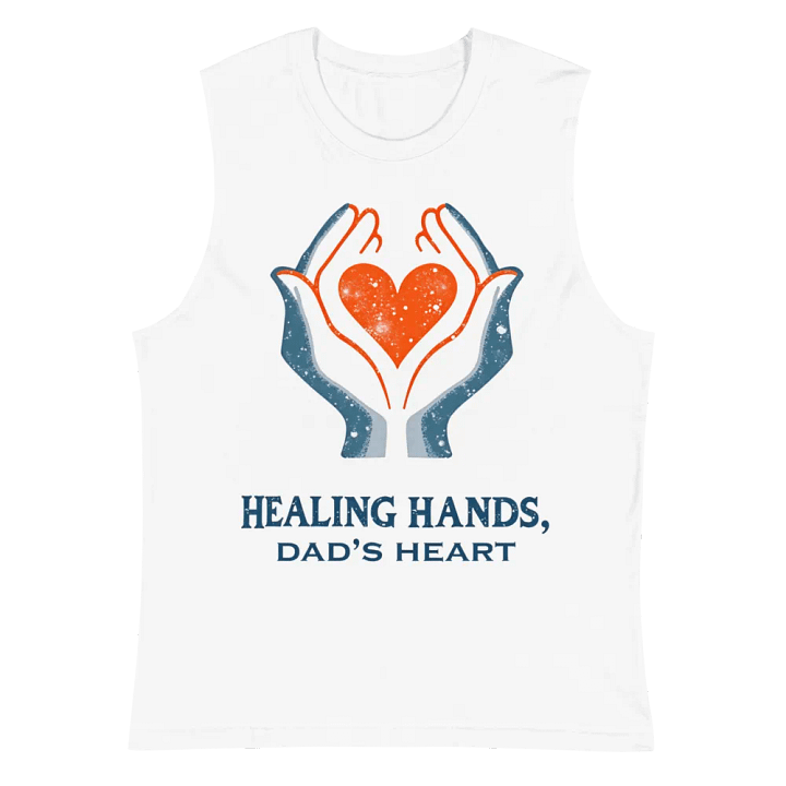 Flaming Heart , Dad's heart, Healing Hands Muscle Tank product image (6)