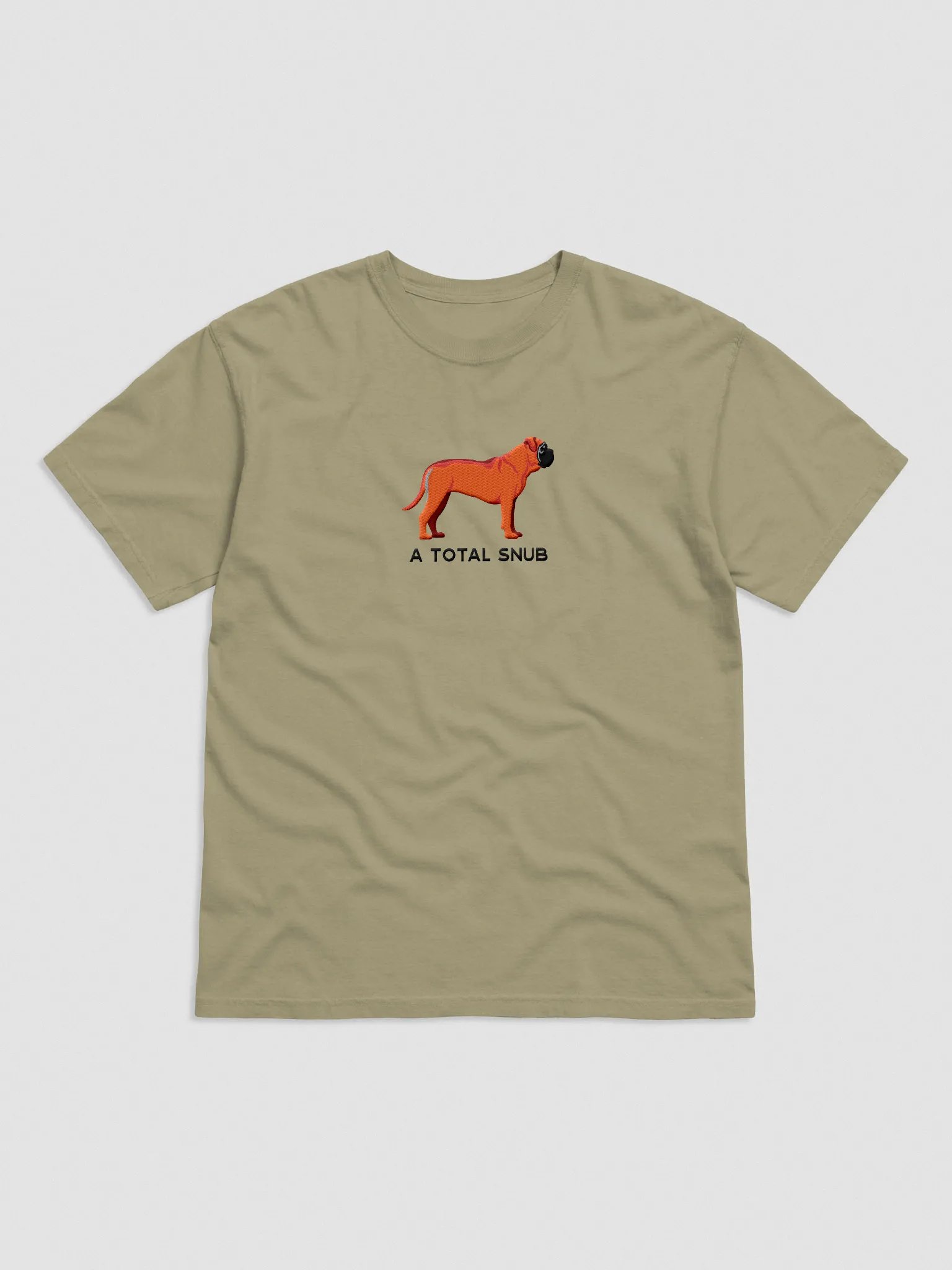 A Total Snub T-Shirt(Embroidered) of an English Mastiff(Red) product image (4)