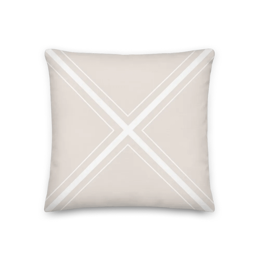 COASTAL CHIC - HAMPTONS BEIGE CROSS WHITE PILLOW product image (3)